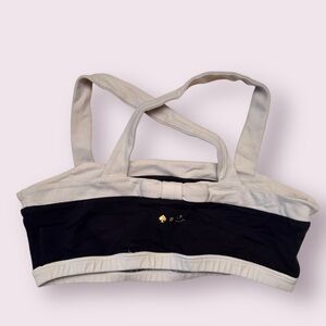 🎯 KATE SPADE x Beyond Yoga Sports Bra | Black/Cream | Size L 🧘‍♀️
